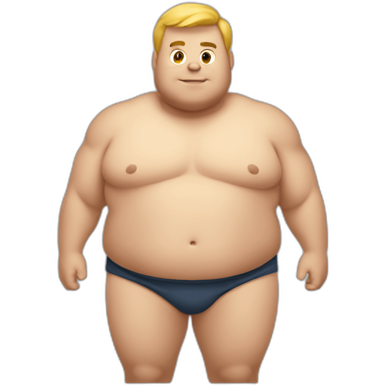 a strong fat boy, full body emoji