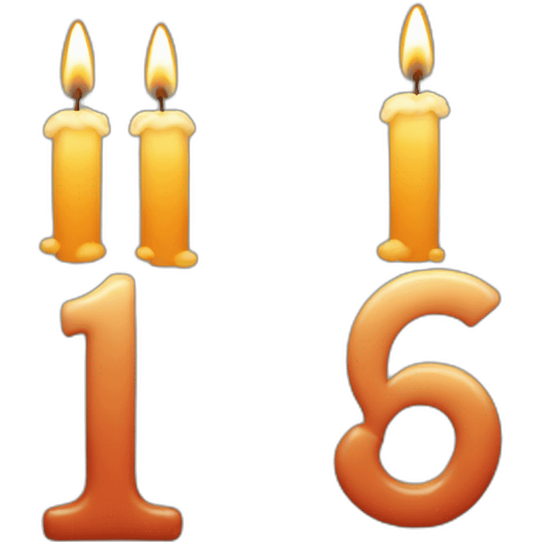 Number 16 candle emoji