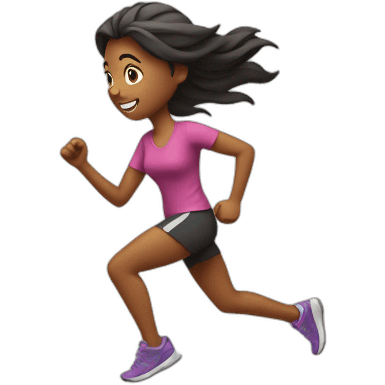 Running and cooking girl emoji