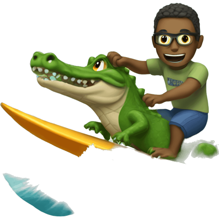 Gator surfing emoji