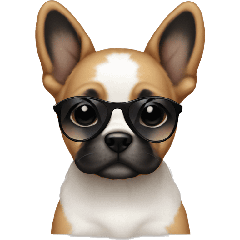 Puppy with black  sunglasses cute emoji