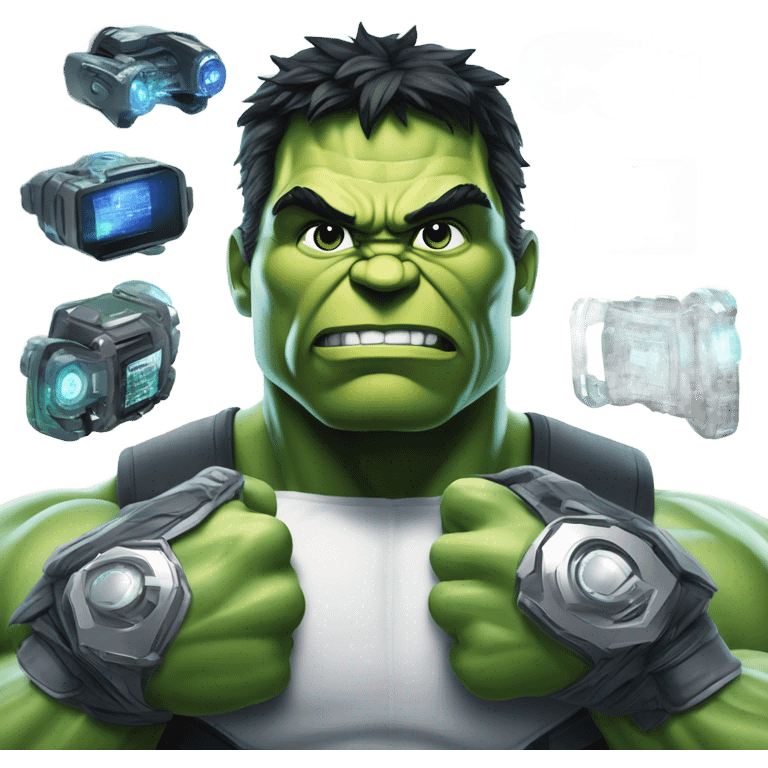 Hulk as a tech wizard emoji