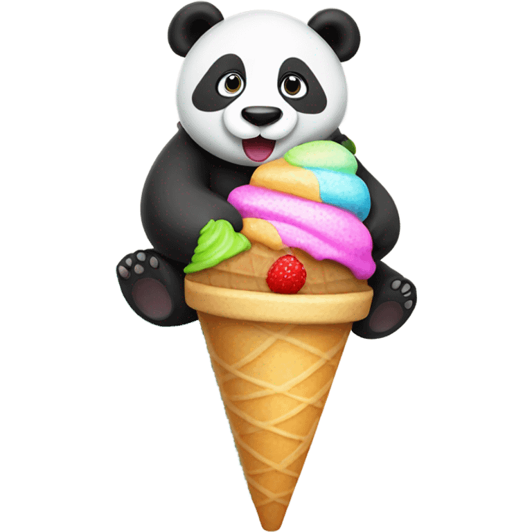 Panda eating ice cream emoji