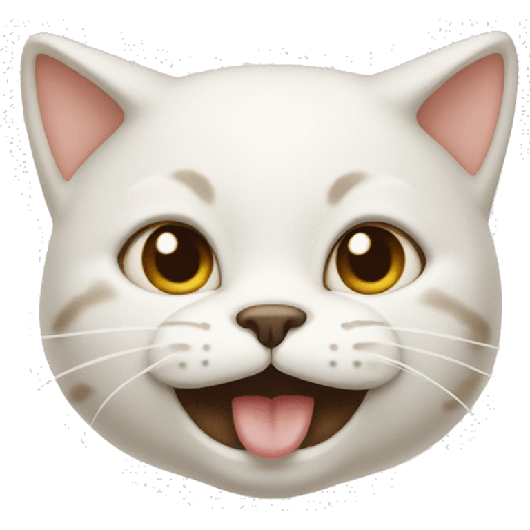 Cat with cream on its face emoji