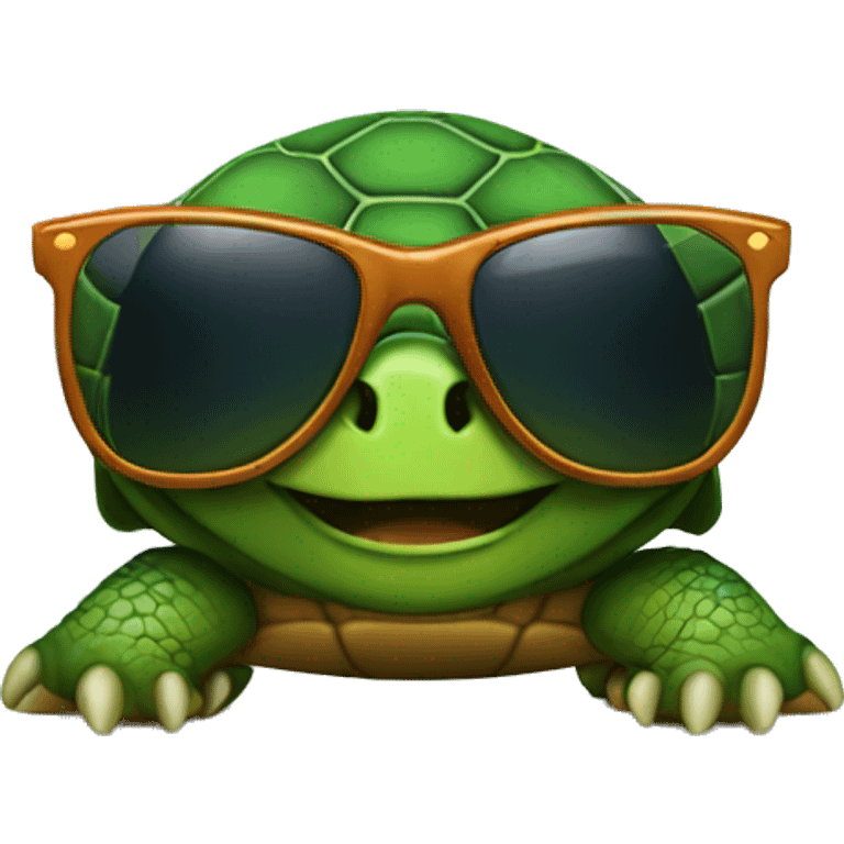 Turtle wearing sunglasses emoji