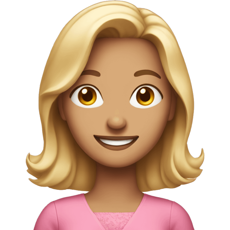 smiling woman in pink dress emoji