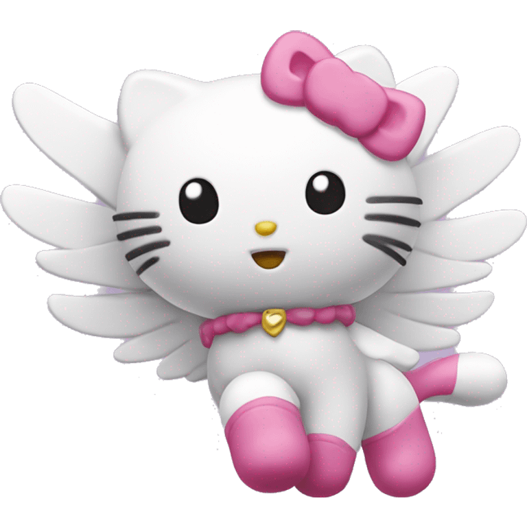 Flying hello kitty emoji