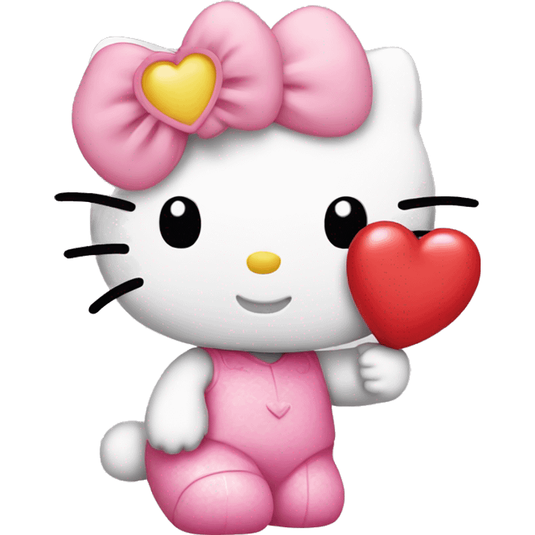 hello kitty with heart emoji