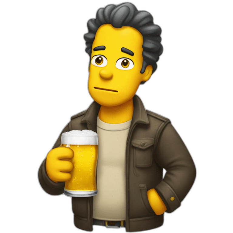 Omer Simpson drinking beer emoji