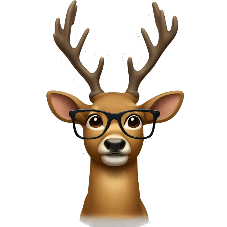 Deer with glasses emoji