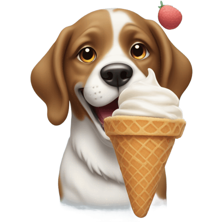 dog eating ice cream emoji