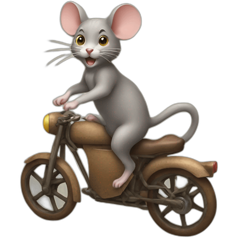 Mouse ridding cat emoji