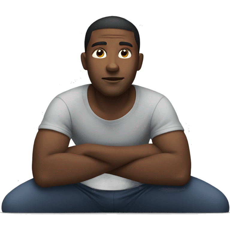 black guy lying down on his stomach  emoji