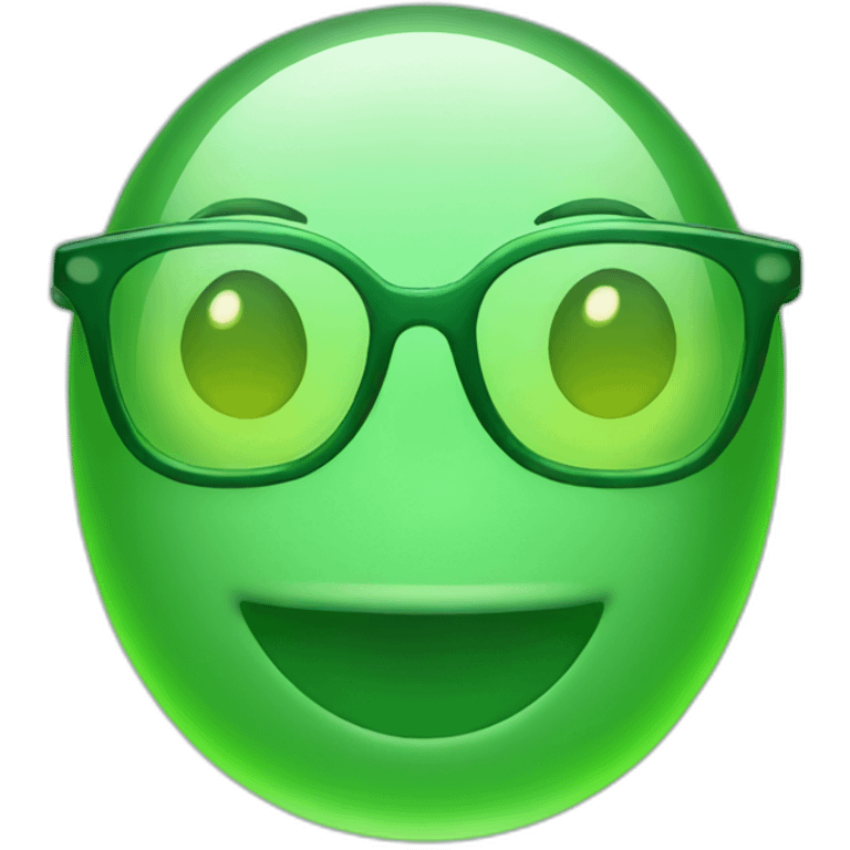 Green glowing vintage glass art emoji