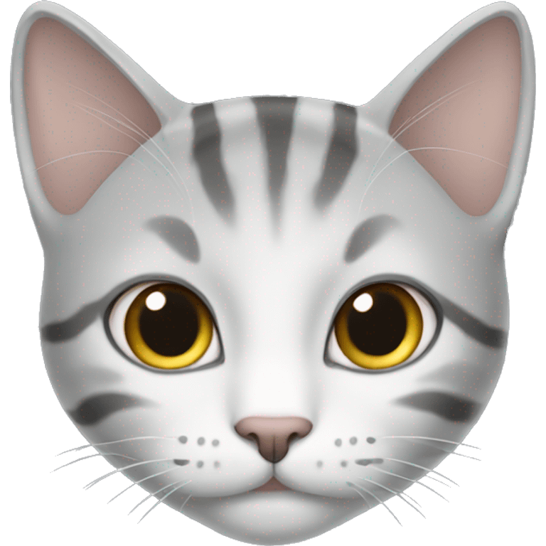 White and grey tabby cat emoji