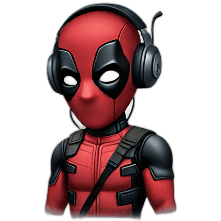 Deadpool-listening to music with headphones emoji