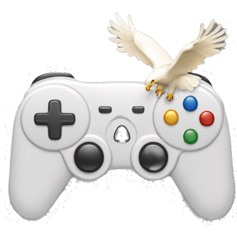 A game controller with an eagle emoji