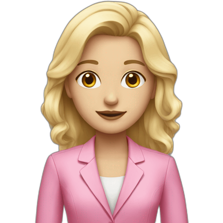 blonde girl in pink suit emoji