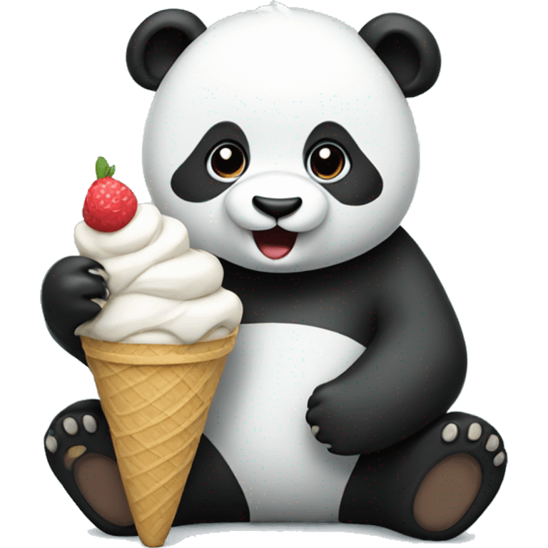 Panda eating ice cream emoji