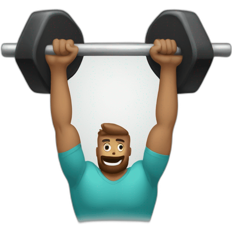 A hand holding a gym weight emoji