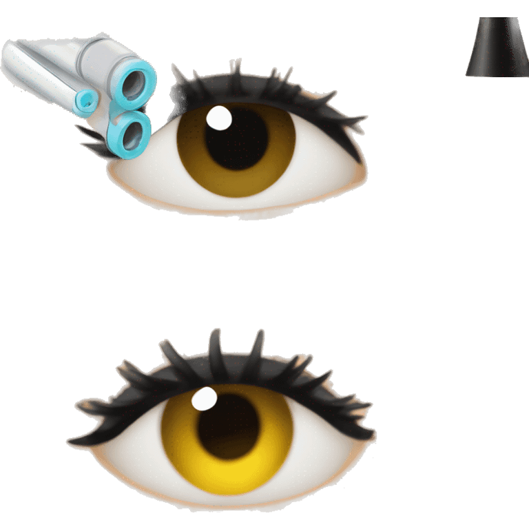 eyelash lamination rollers are applied to the eye emoji