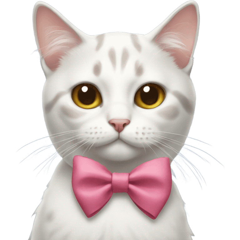 cat wearing a bow emoji