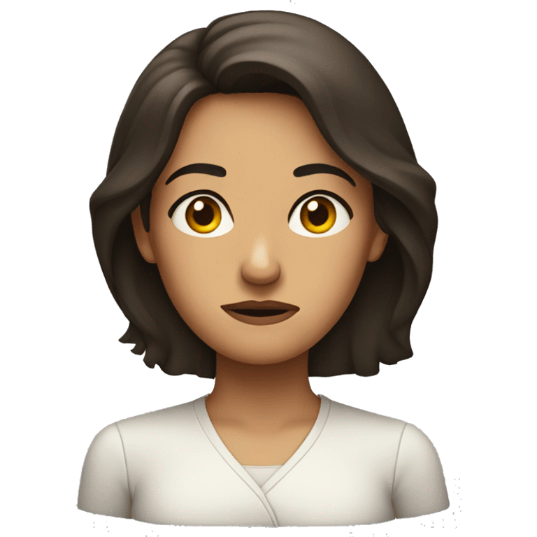 brunette women frowning  emoji