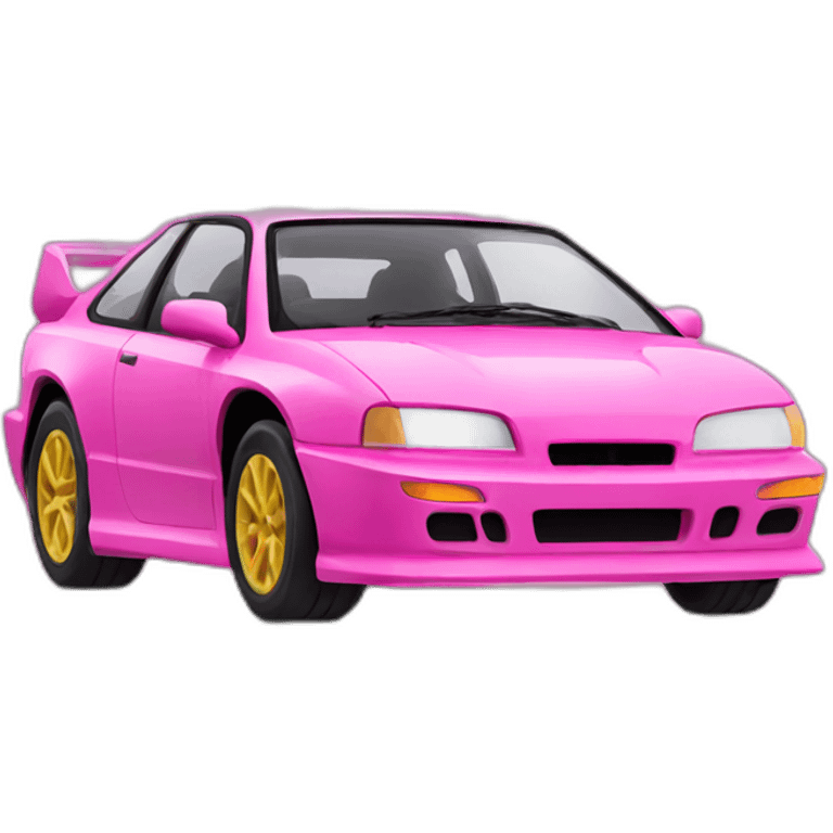 pink rally car emoji