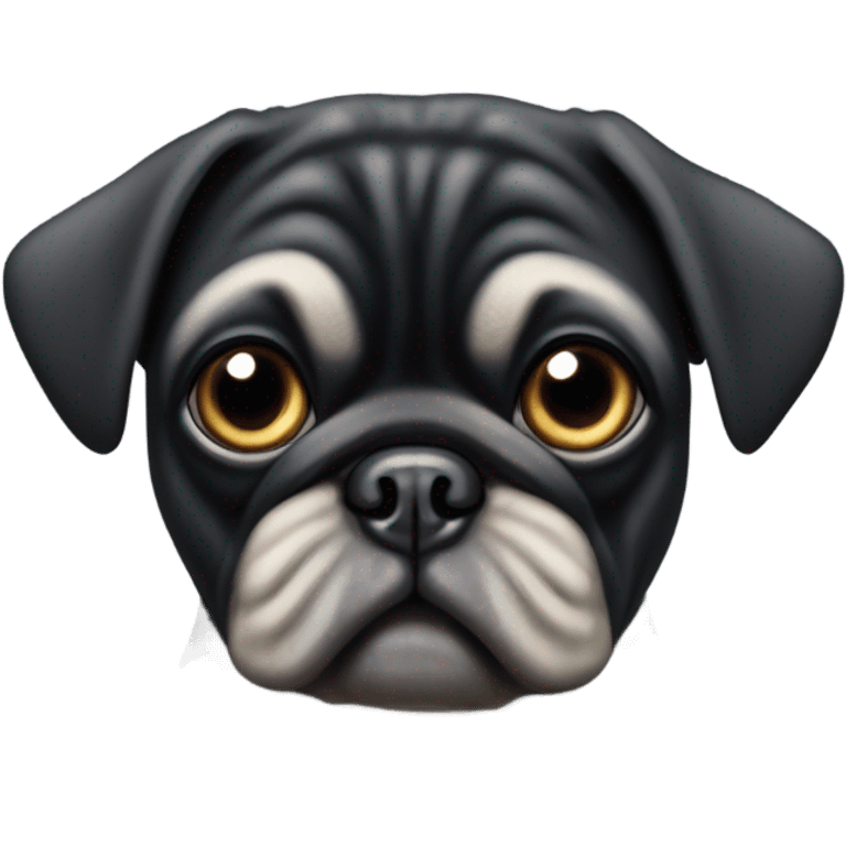 Black pug dog  emoji