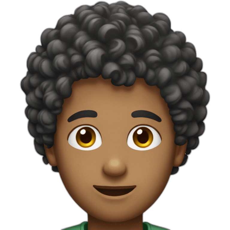 a young man with curly hair emoji