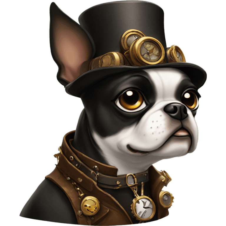 Steampunk boston terrier  emoji