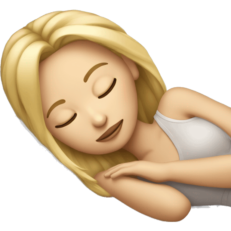 Blonde highlights girl sleeping emoji