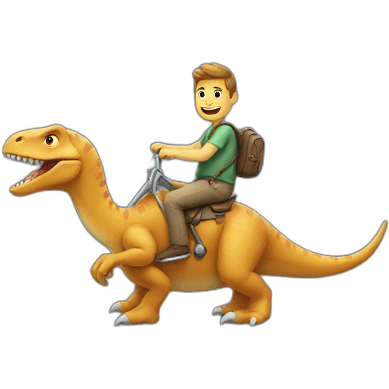 Man riding a dinosaur emoji