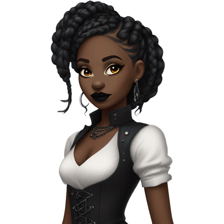 Black Gothic girl evil emoji