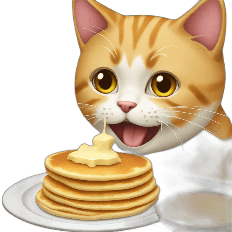 cat eating pancakes emoji