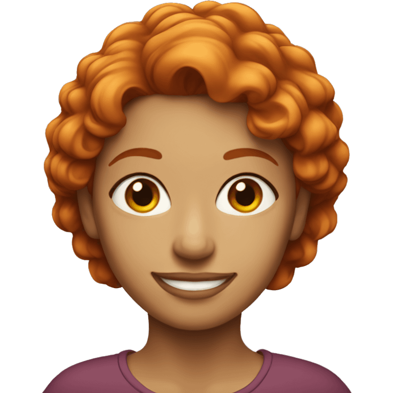 Redheaded woman with sly smile emoji