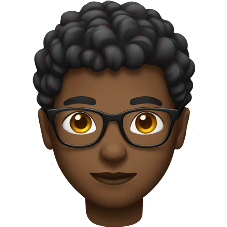 black nerd with glasses emoji