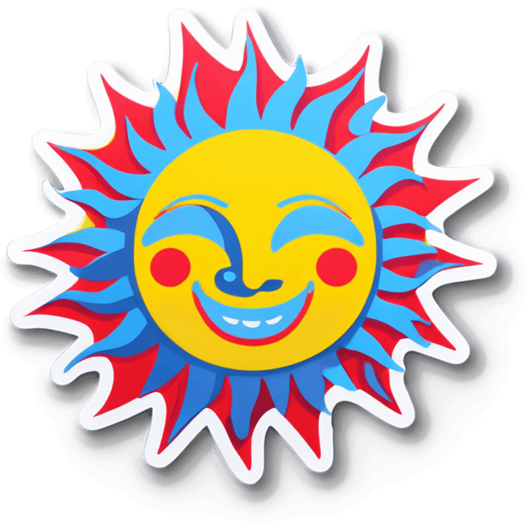 Pop art sun emoji