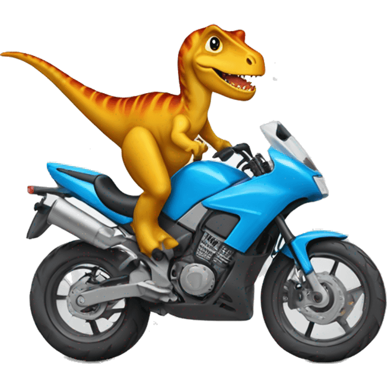 Un dinosaurio montando en moto emoji