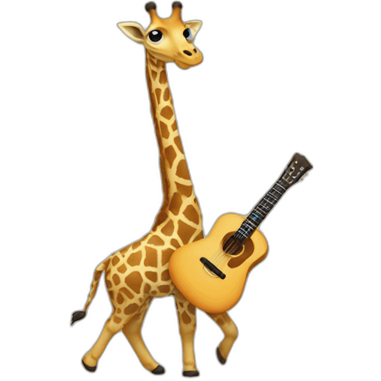 Giraffe playing guitar emoji