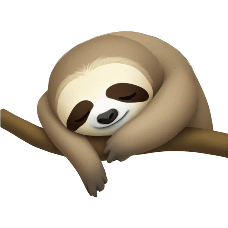 Sloth sleeping on the tree branch using a pillow emoji