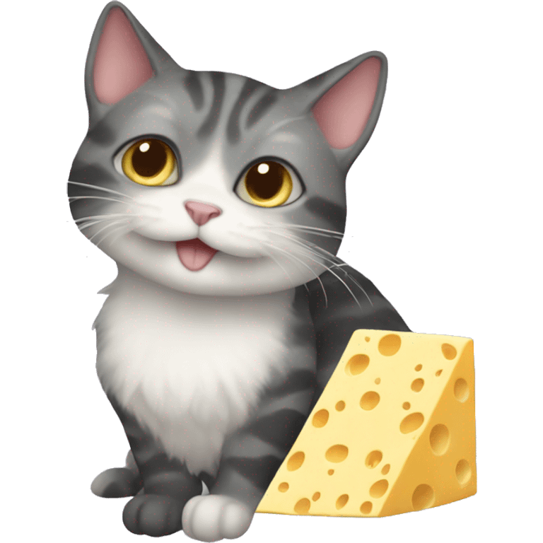 mermaid cat with cheese emoji