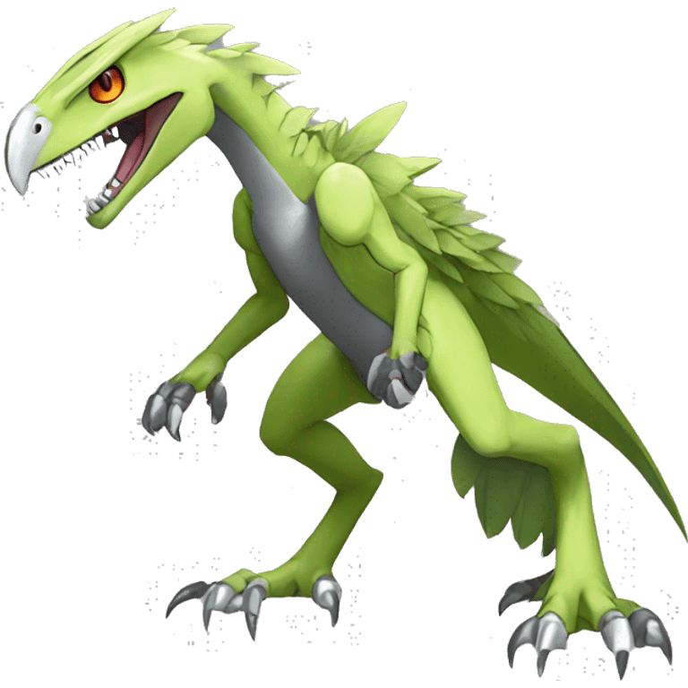  Cool Edgy Shiny Digimon-Fakemon-Raptor-Reptile full body emoji