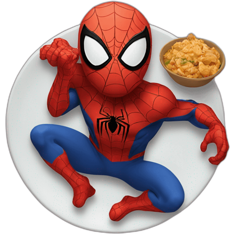 Spider man eating food  emoji