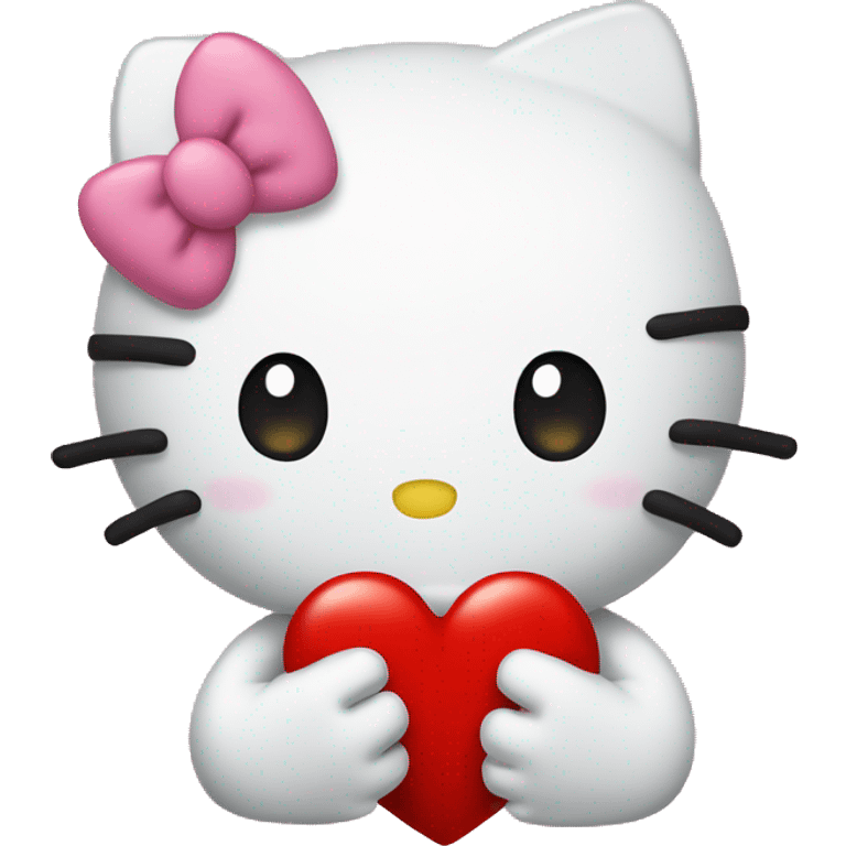 Hello Kitty making a heart with her hands emoji