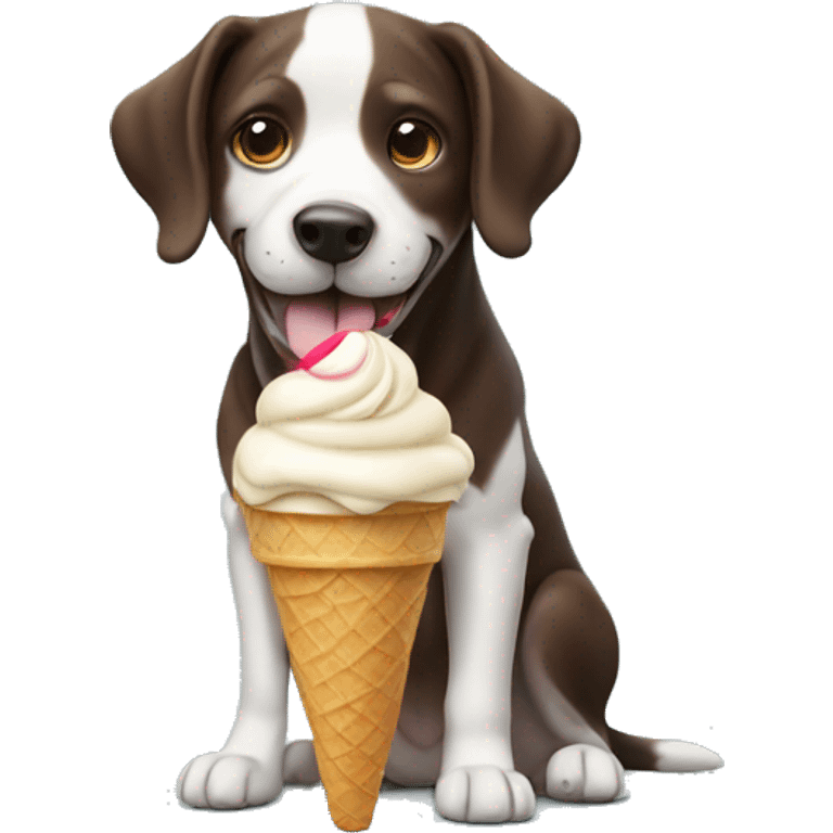 Dog with ice cream  emoji