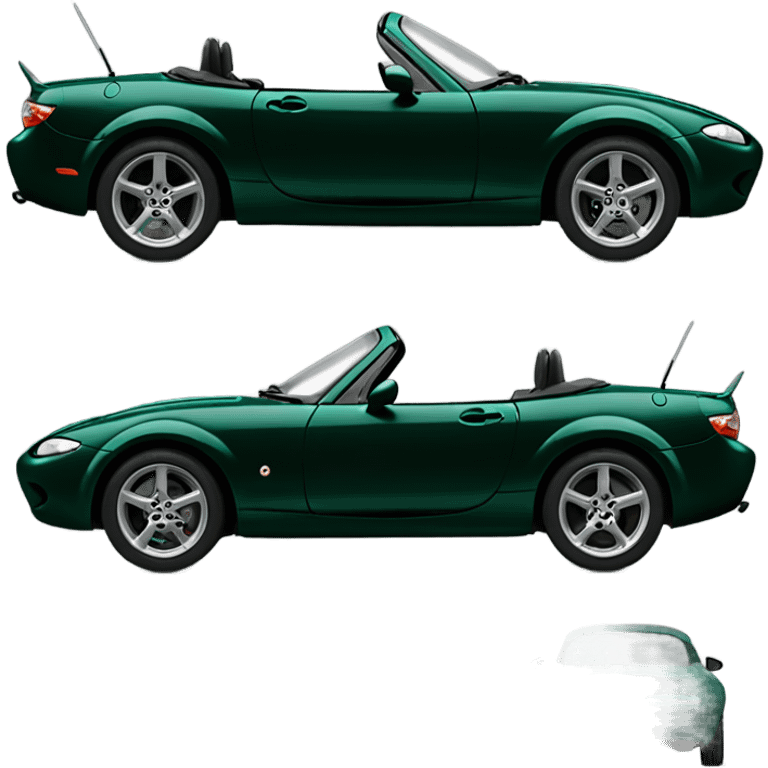 British racing green 2007 Mazda Miata side view  emoji