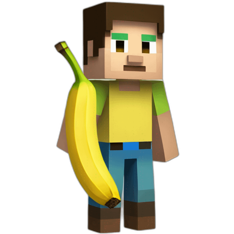 Minecraft steve as banana emoji