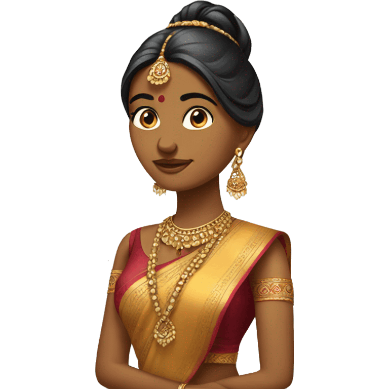 Indian woman taking a graceful bow emoji