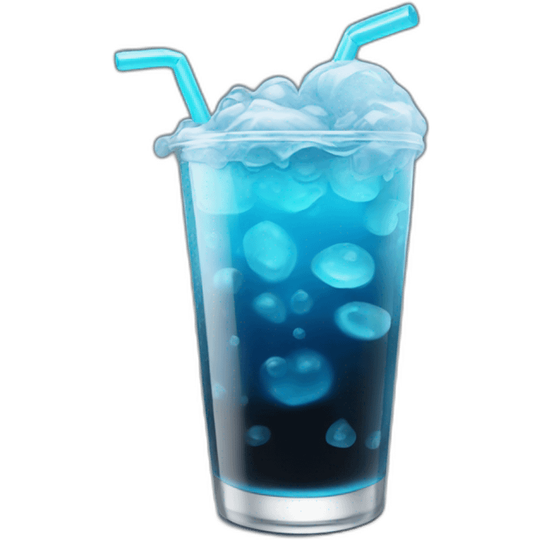 black and blue soda emoji